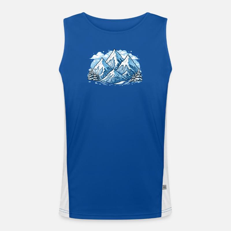 Berge Mountains Funktionelles Kontrast-Tank Top für Männer 
