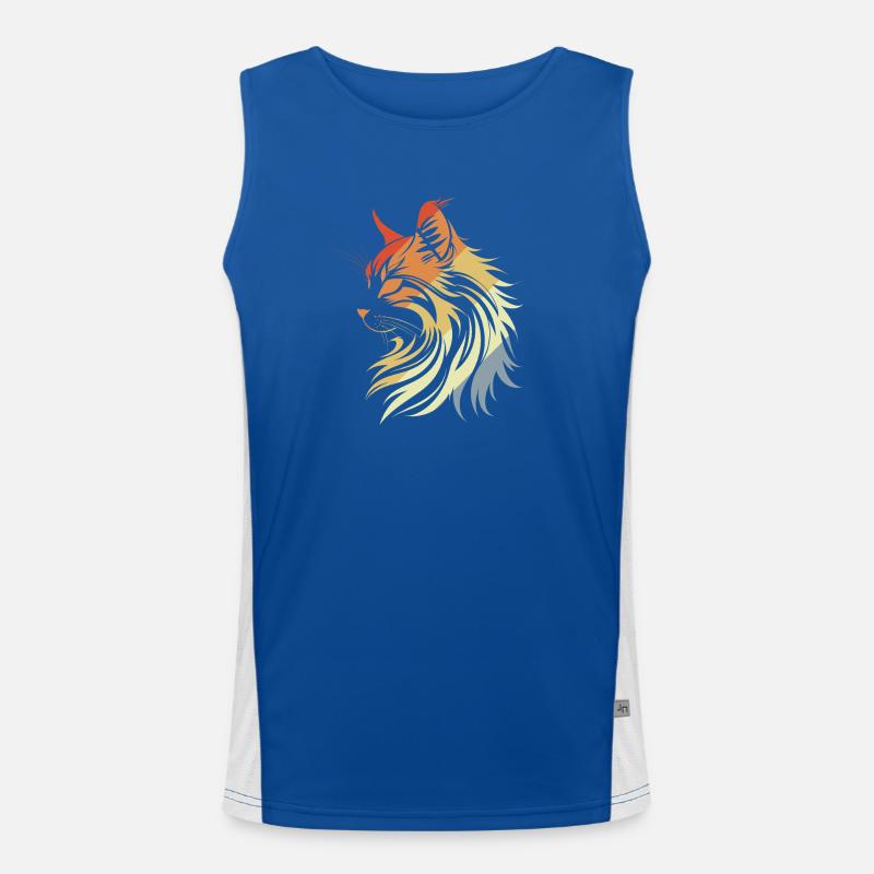 Katze Retro Stil Funktionelles Kontrast-Tank Top für Männer 