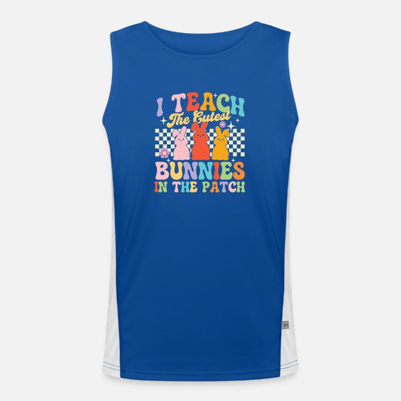 Undervis i Sødeste Kaniner Patch Påskelærer - Funktionel kontrast tanktop til herrer  - kongeblå/hvid