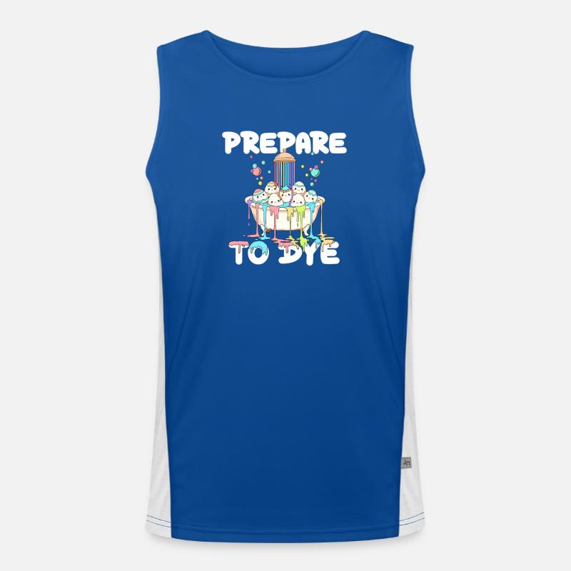 Prepare To Dye Funny Easter Egg Pun Men's Functional Contrast Tank Top 