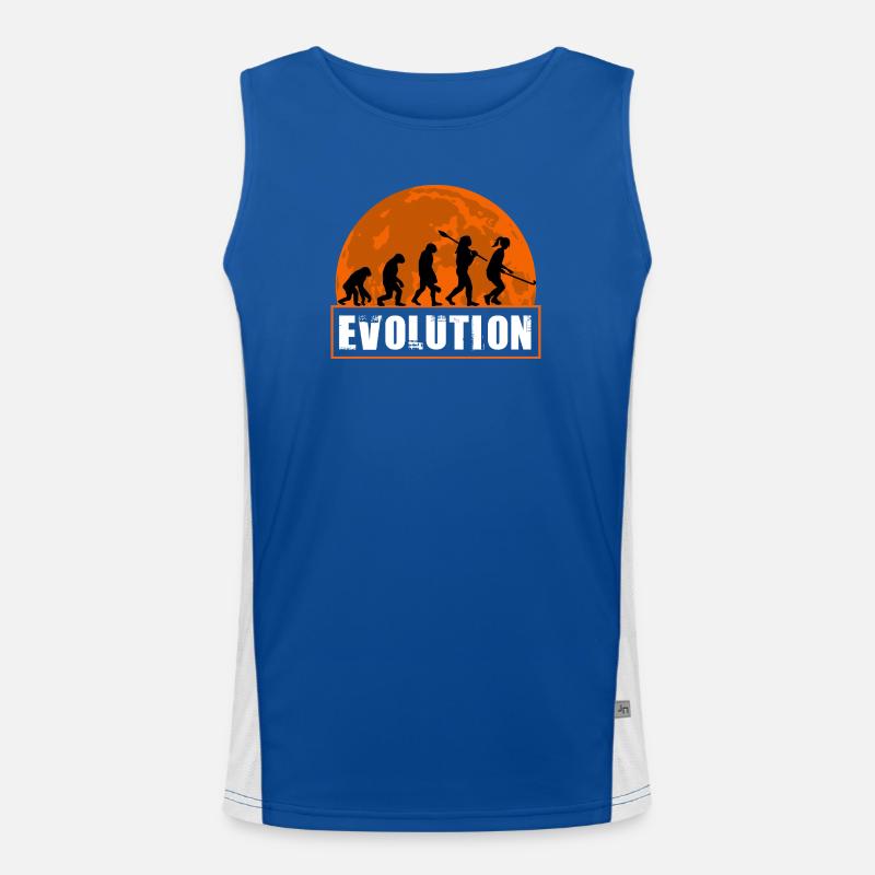 Field Hockey Evolution Silhouette Sunset - Men's Functional Contrast Tank Top - royal/white