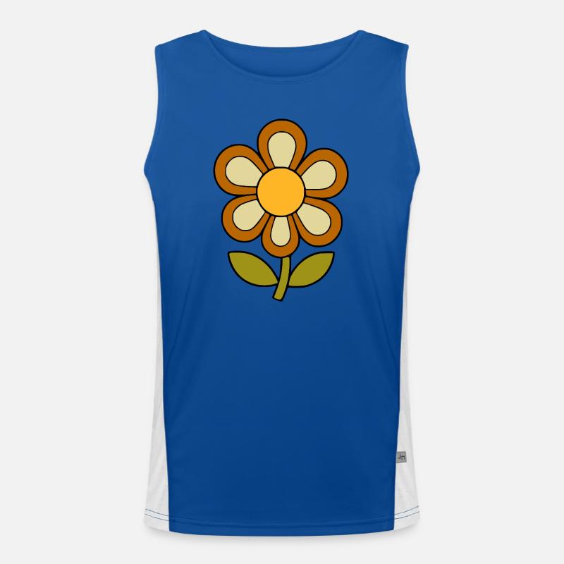 70s flower pattern retro flowerpower Men's Functional Contrast Tank Top 