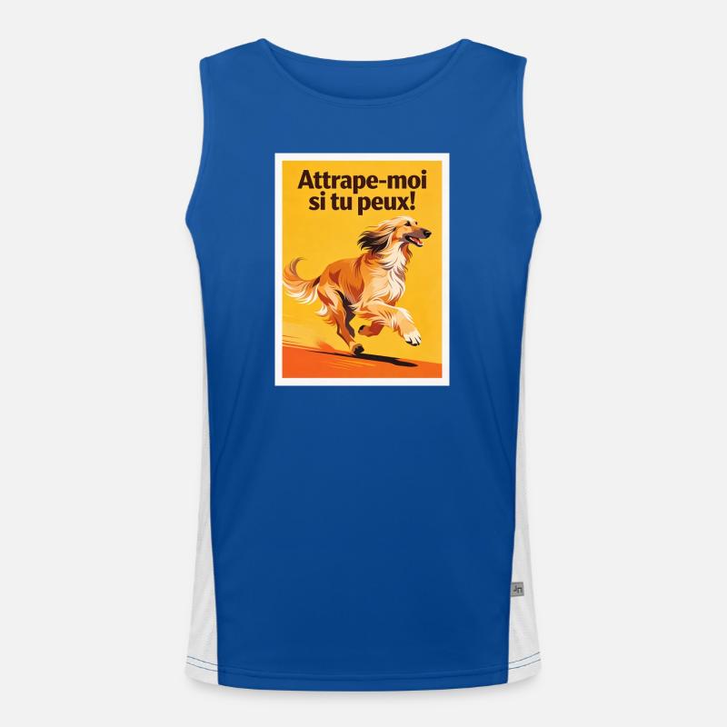 Lévrier Afghan : Attrape-moi si tu peux Débardeur respirant contrasté Homme 