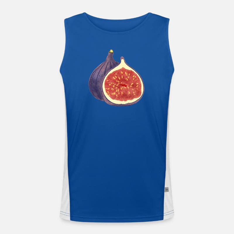 Opened Fig – Fruit Illustration Men's Functional Contrast Tank Top 