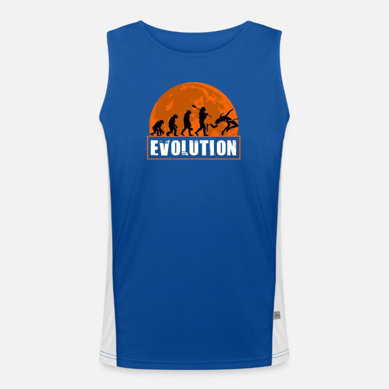 High Jumping Evolution Retro Athlete Silhouette Funktionelles Kontrast-Tank Top für Männer 