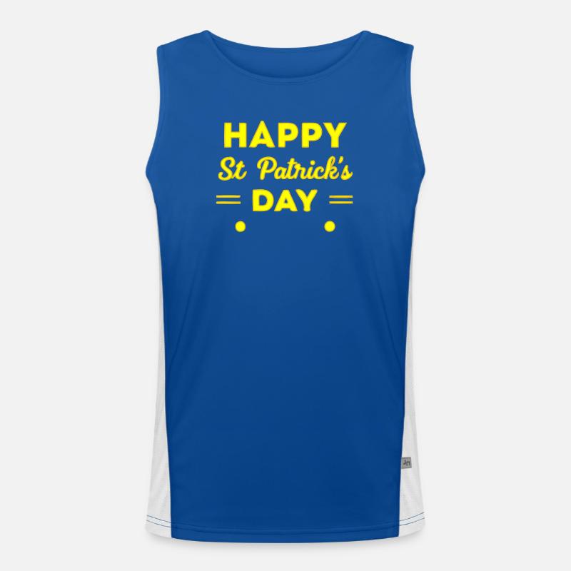 Saint-Patrick Neon Jaune Joyeux Jour Débardeur respirant contrasté Homme 