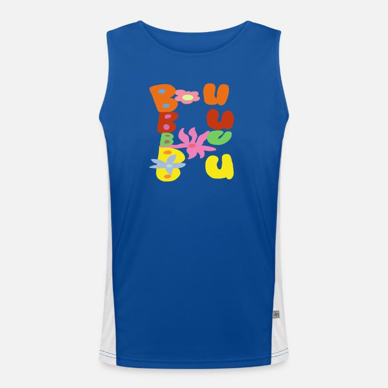 Bubble Bloom Groovy Letters Men's Functional Contrast Tank Top 