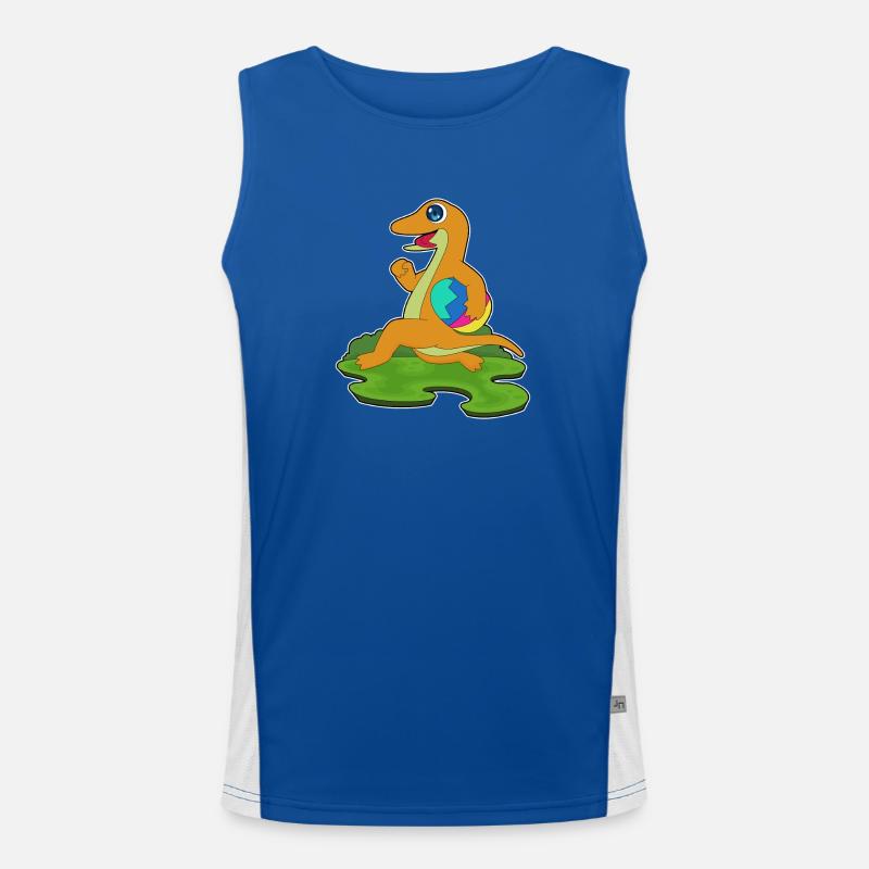 Lizard Easter Easter Egg - Men's Functional Contrast Tank Top  - royal/white