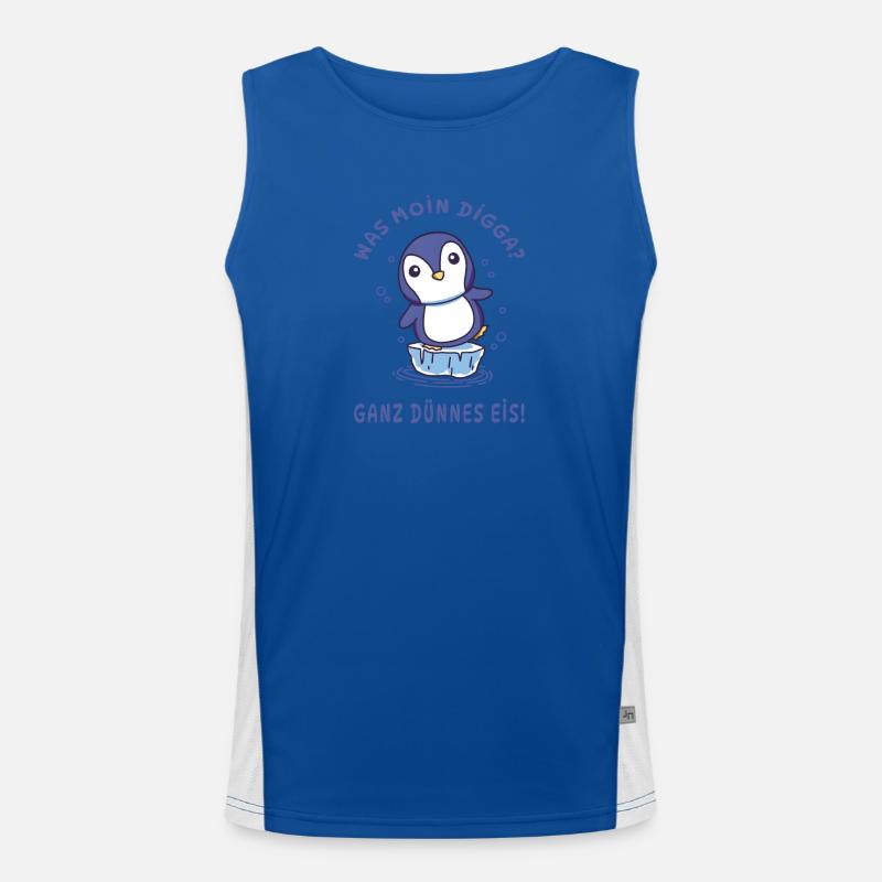 Pinguin Moin Digga Ganz dünnes Eis Design Funktionelles Kontrast-Tank Top für Männer 