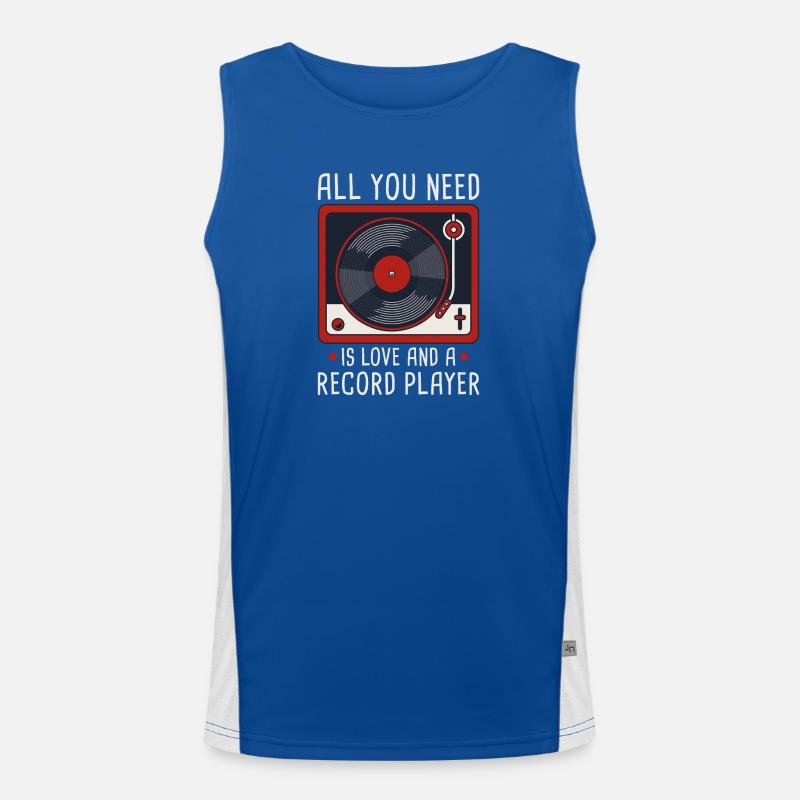 All You Need Is Love Record Player Design Funktionelles Kontrast-Tank Top für Männer 
