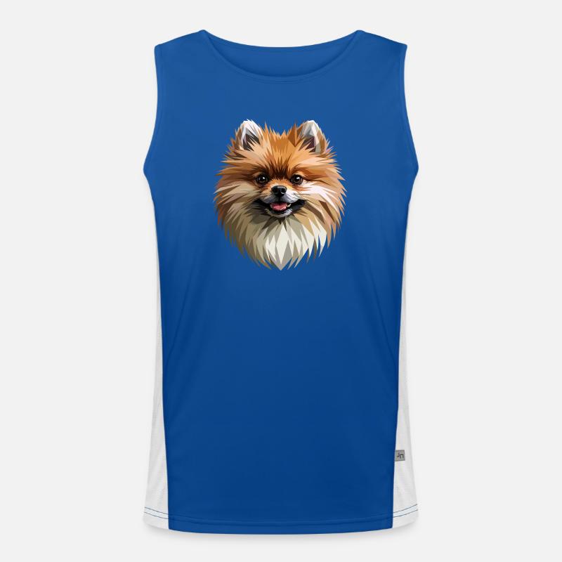 Zwergspitz Pommeraner Pom Süßer Deutscher Spitz Funktionelles Kontrast-Tank Top für Männer 