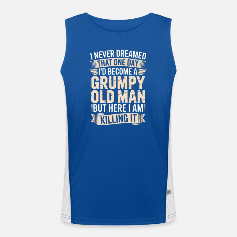 Grumpy Old Man Killing It - Men's Functional Contrast Tank Top  - royal/white