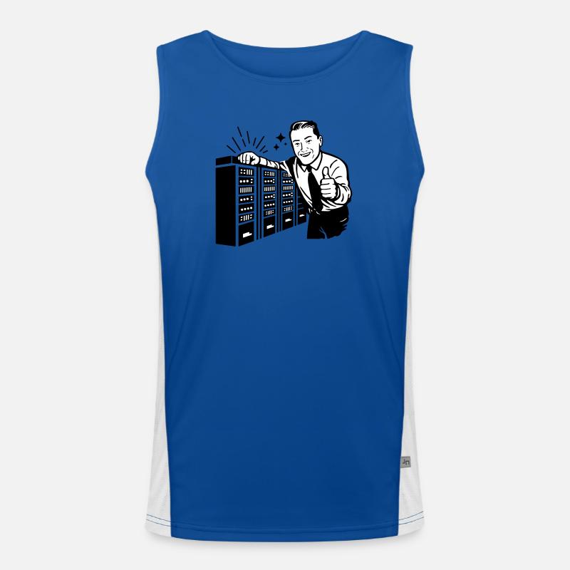 Rétro IT Admin Smiling – Support technique vintage Débardeur respirant contrasté Homme 