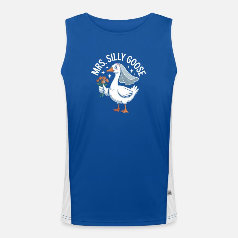 Brautganselogo – MrsSillyGoose Funktionelles Kontrast-Tank Top für Männer 