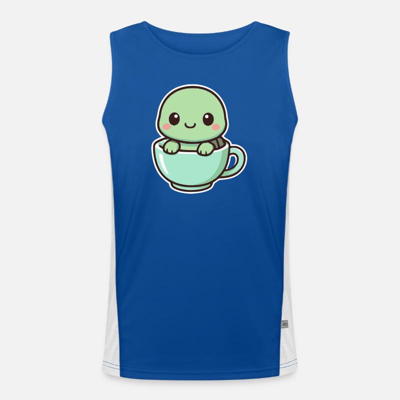 Cute Turtle - Kawaii Style Men's Functional Contrast Tank Top 
