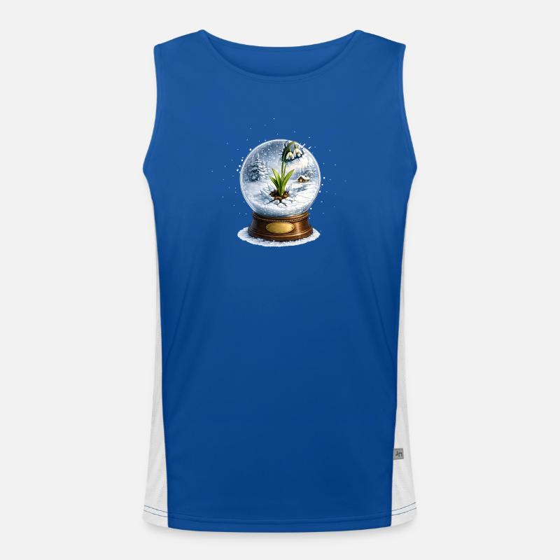 Snowdrop blasts snow globe Men's Functional Contrast Tank Top 