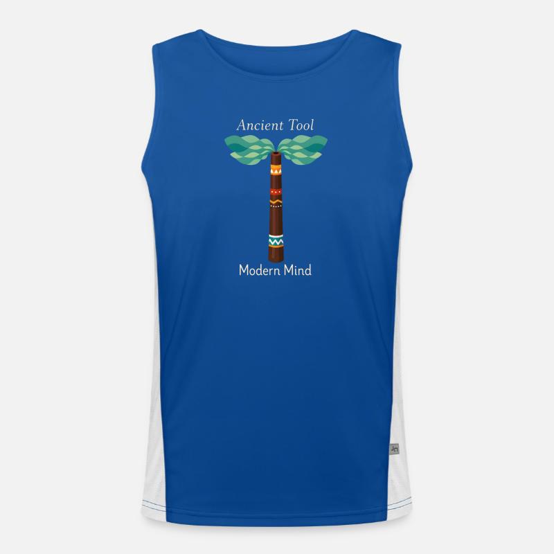 Old tool, modern spirit | Didgeridoo - Men's Functional Contrast Tank Top - royal/white
