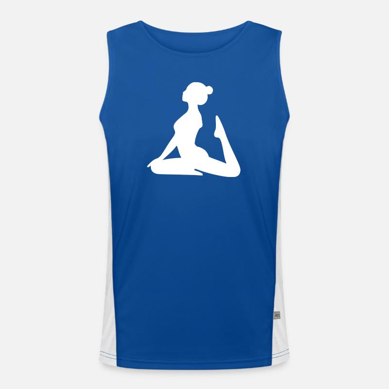 Yoga Forms Silhouettes White - Men's Functional Contrast Tank Top - royal/white