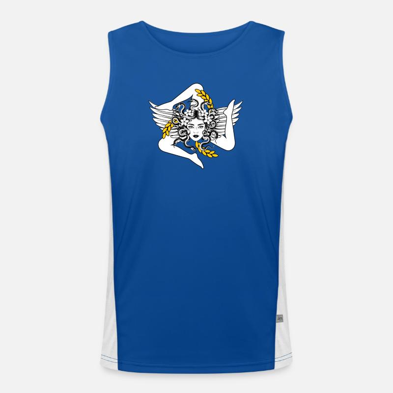 Trinacria Funktionelles Kontrast-Tank Top für Männer 