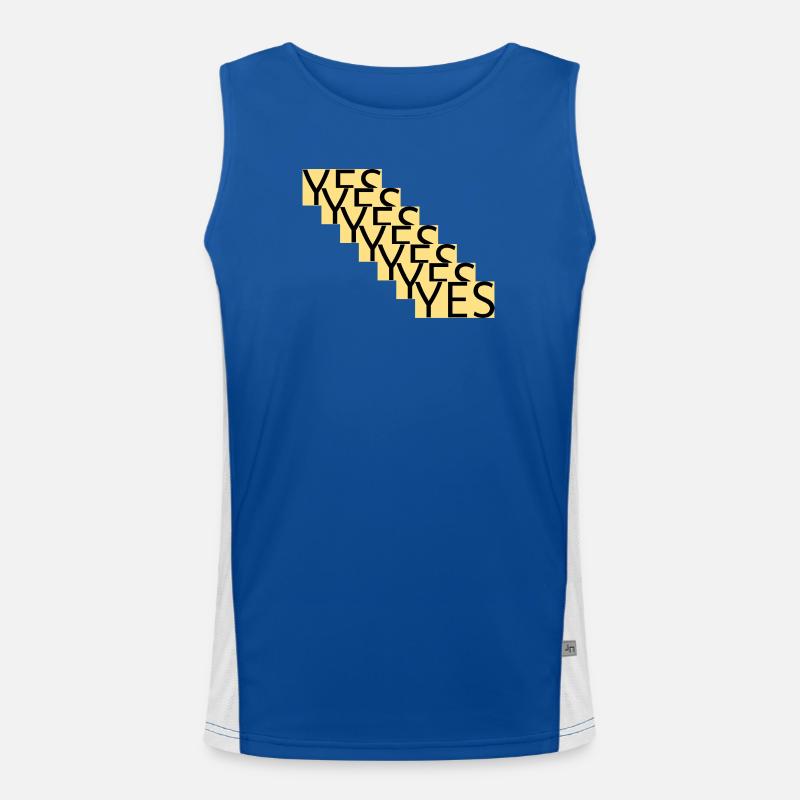 YES – Step statement in gold - Men's Functional Contrast Tank Top  - royal/white