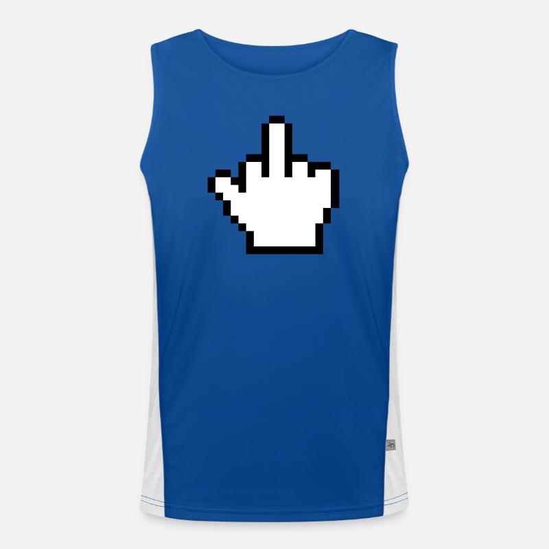 Mouse Hand Middle Finger Mouse Pointer - Men's Functional Contrast Tank Top  - royal/white