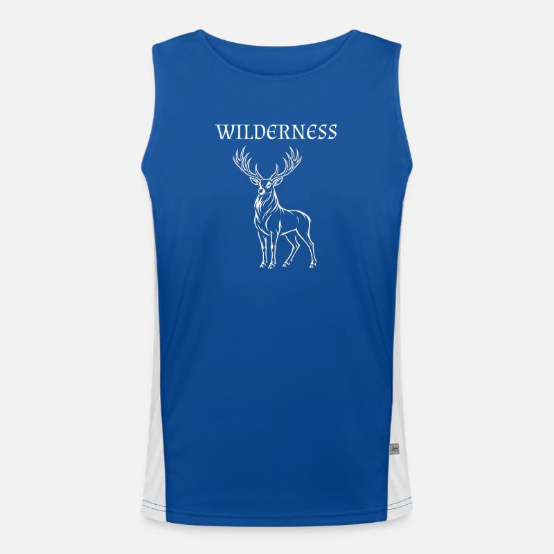 Hirschsilhouette - Wilderness Funktionelles Kontrast-Tank Top für Männer 