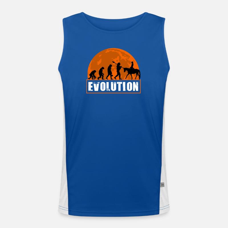 Evolution des Menschen Reitkunst Funktionelles Kontrast-Tank Top für Männer 
