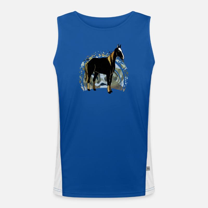 Pferd Funktionelles Kontrast-Tank Top für Männer 