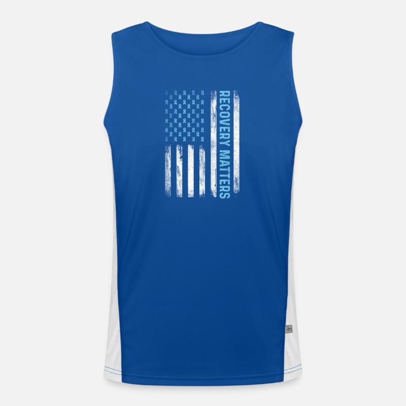 Recovery Matters Sober Support AA NA Message Men's Functional Contrast Tank Top 