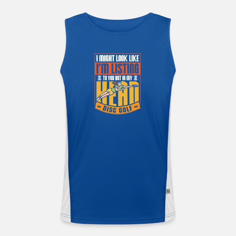 Disc Golf Gifts Disc Golf - Men's Functional Contrast Tank Top  - royal/white