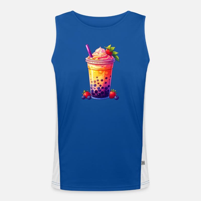 Bubble Tea - Men's Functional Contrast Tank Top  - royal/white