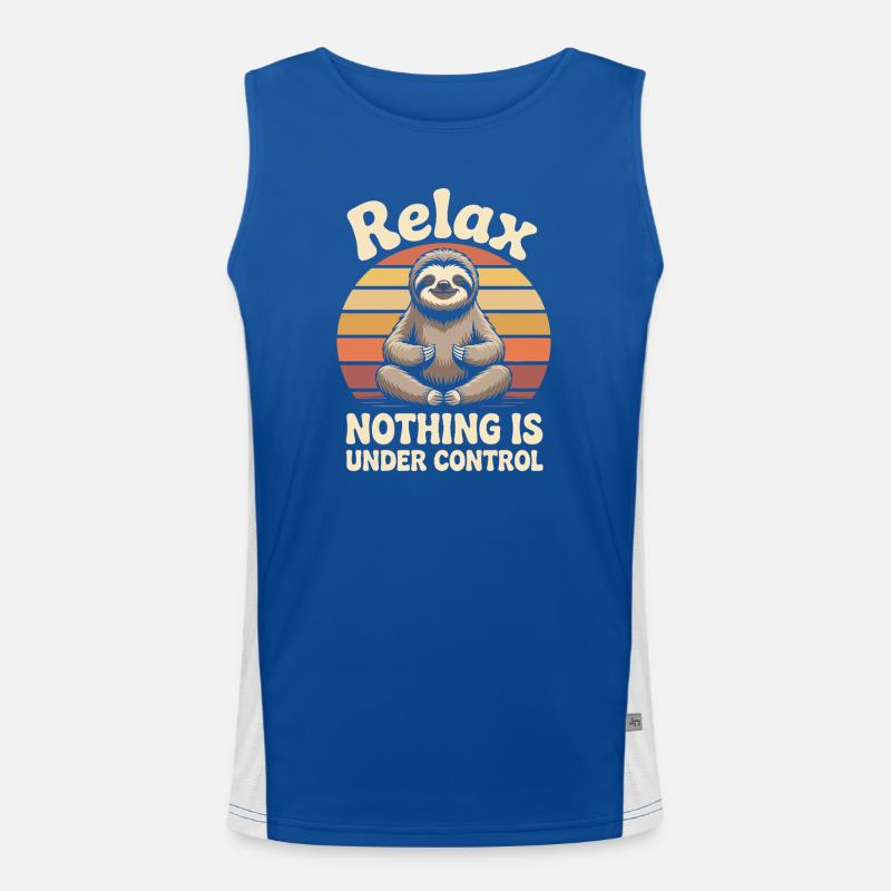 Relax Sloth Zen Sunset Men's Functional Contrast Tank Top 