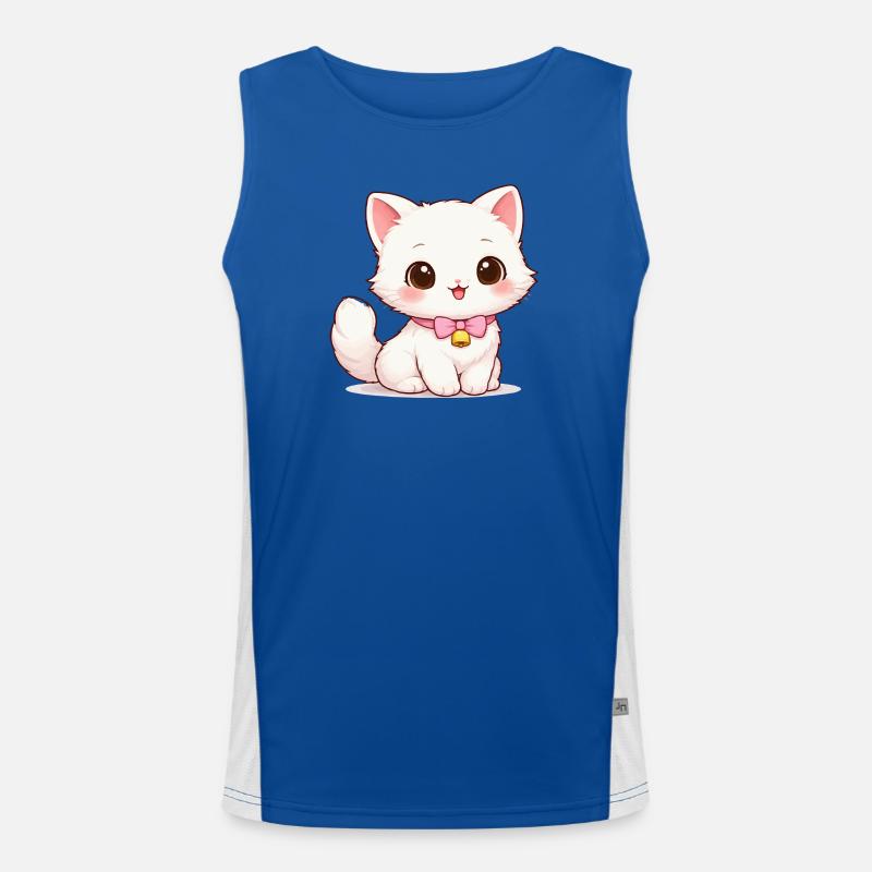 Kitten Bell Magic - Men's Functional Contrast Tank Top  - royal/white