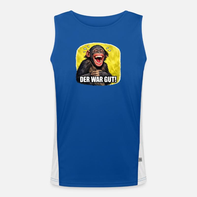Laughing Monkey - That was good! Men's Functional Contrast Tank Top 
