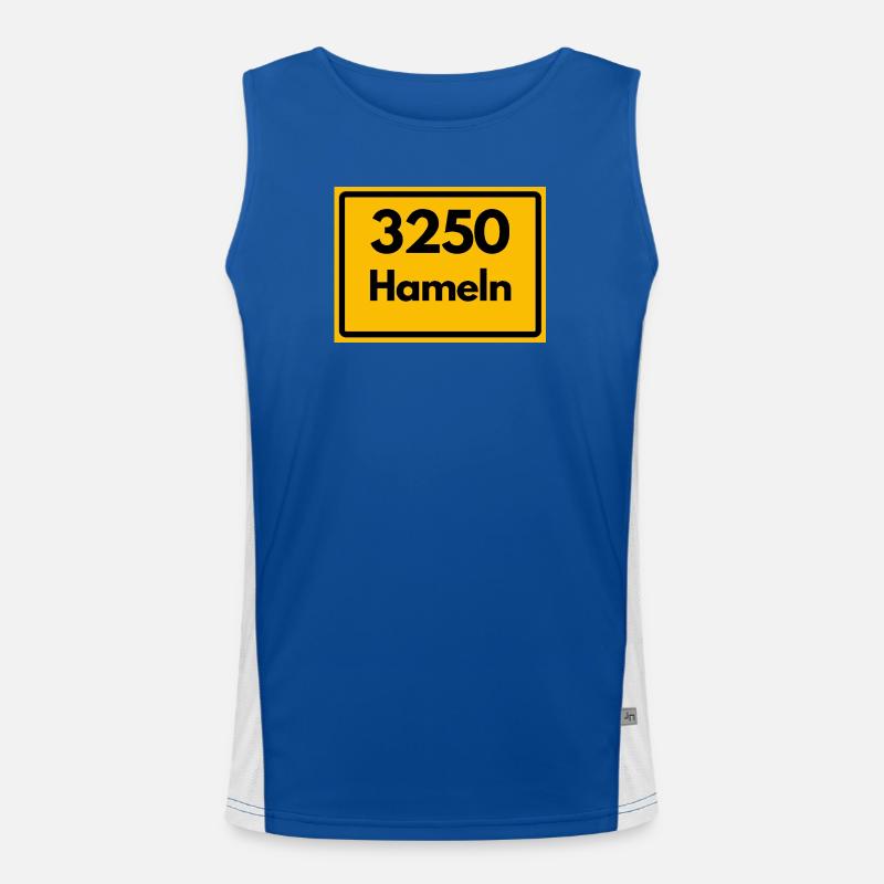 OLD POSTCODE POSTCODE 3250 HAMELN RATTENFÄNGER Men's Functional Contrast Tank Top 