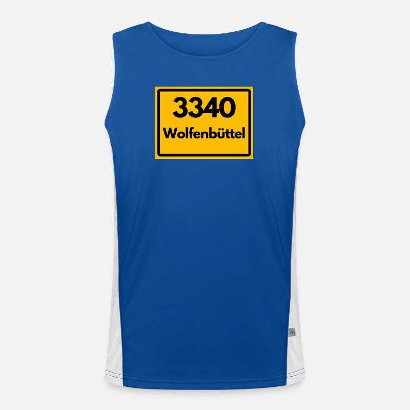OLD POSTCODE POSTCODE RETRO 3340 WOLFENBÜTTEL - Men's Functional Contrast Tank Top  - royal/white