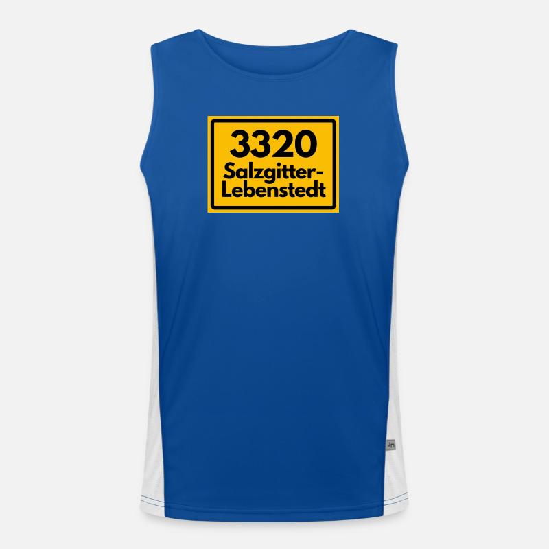 OLD POSTCODE POSTCODE RETRO 3320 SALZGITTER - Men's Functional Contrast Tank Top - royal/white