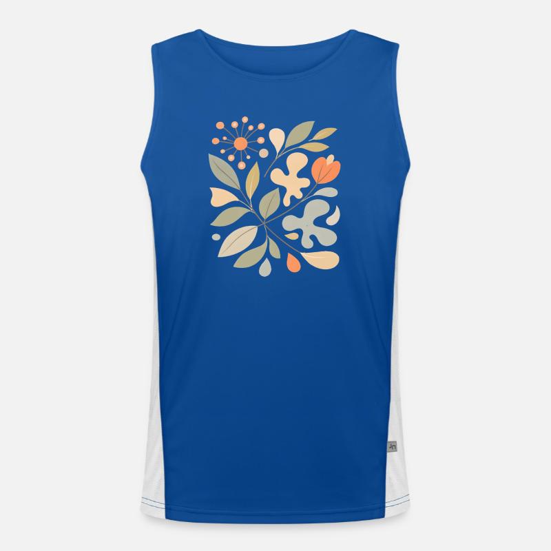 Abstraktes Blumen Muster Illustration Funktionelles Kontrast-Tank Top für Männer 