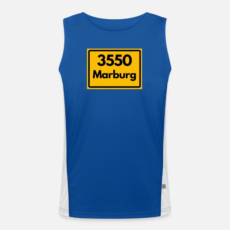 OLD POSTCODE ZIP CODE RETRO 3550 MARBURG Men's Functional Contrast Tank Top 
