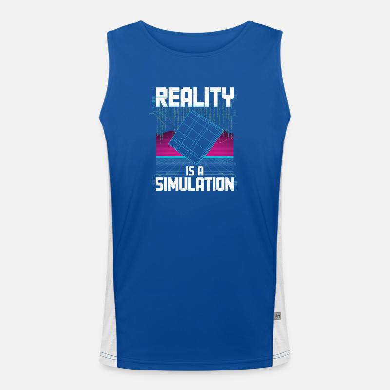 Reality is a simulation - Men's Functional Contrast Tank Top  - royal/white