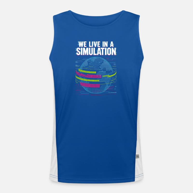 We live in a simulation - Men's Functional Contrast Tank Top - royal/white