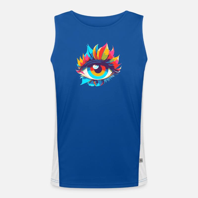 Colorful Eye Magic Pop Art Men's Functional Contrast Tank Top 
