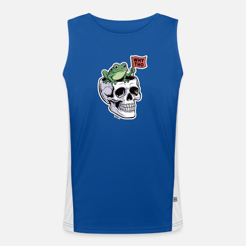 Frosch auf Schädel: Why Tho-Aufkleber Funktionelles Kontrast-Tank Top für Männer 
