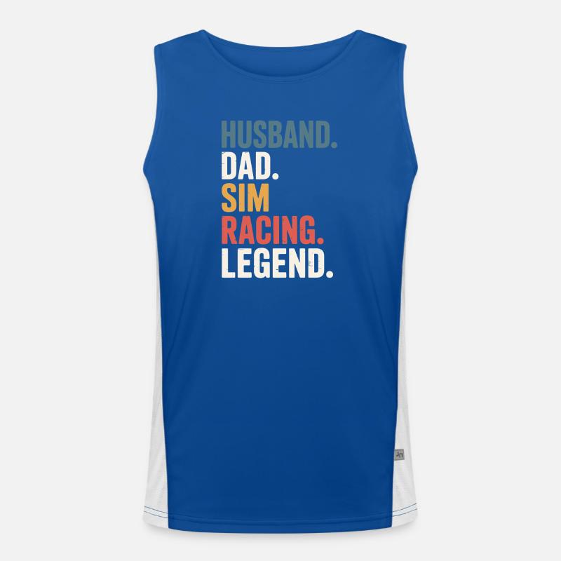 Ehemann Vater Sim Racing Legende Funktionelles Kontrast-Tank Top für Männer 
