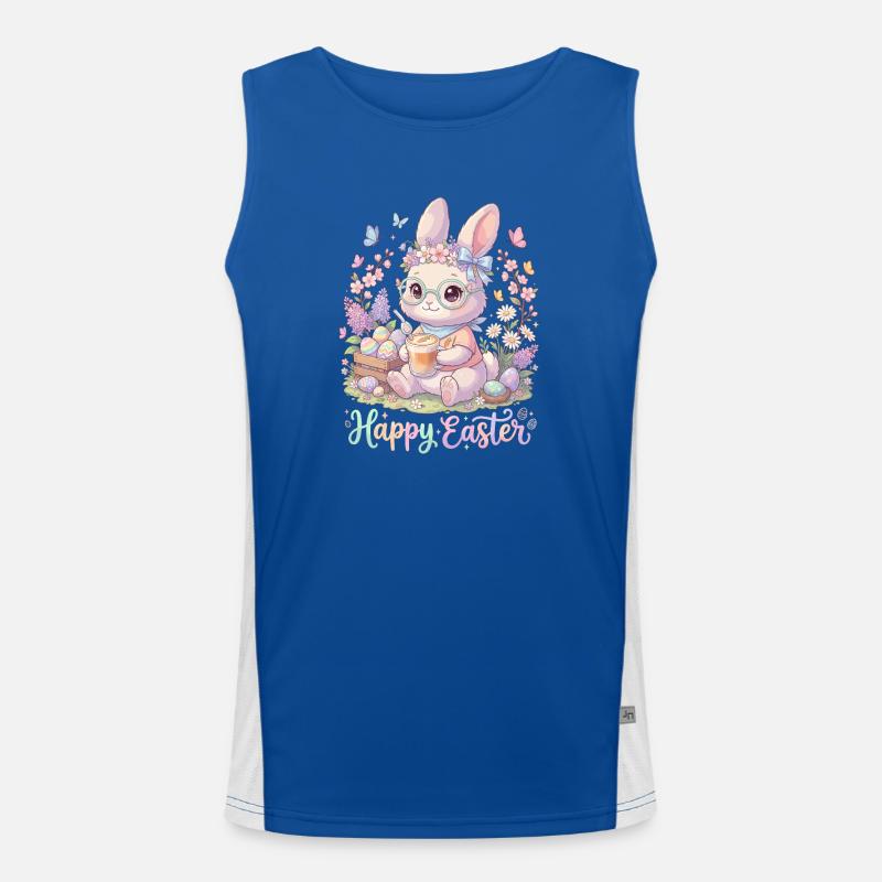 Pastel Bunny Easter Magic "Happy Easter" Men's Functional Contrast Tank Top 