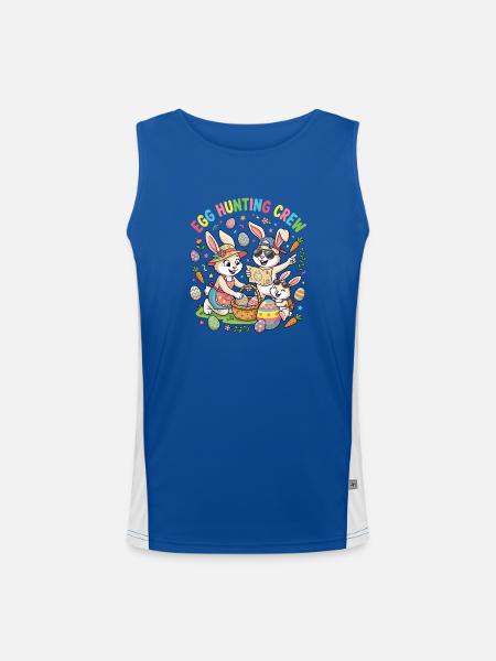 Hoster Bunny Family - Egg Collector - Men's Functional Contrast Tank Top  - royal/white