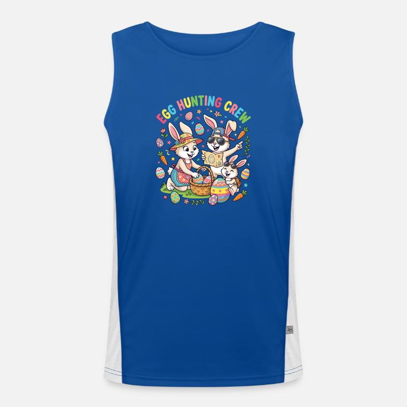 Hoster Bunny Family - Egg Collector - Men's Functional Contrast Tank Top  - royal/white