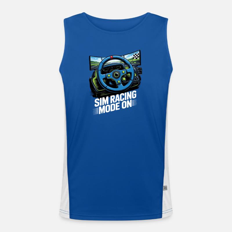 Mod de simulation de course - Débardeur respirant contrasté Homme  - bleu/blanc