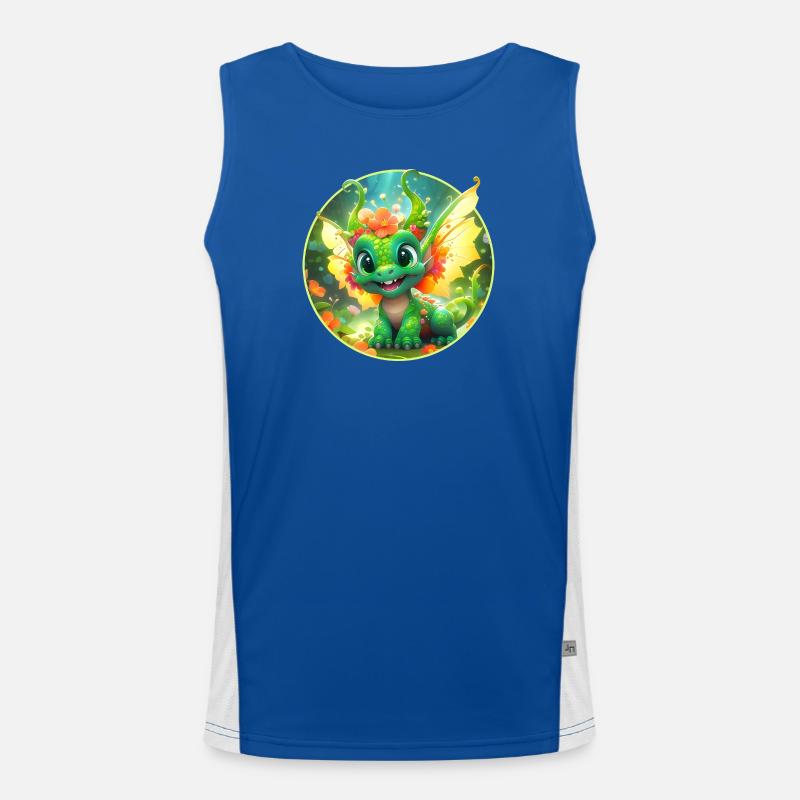 Blüten-Drachen im Wunderwald Funktionelles Kontrast-Tank Top für Männer 