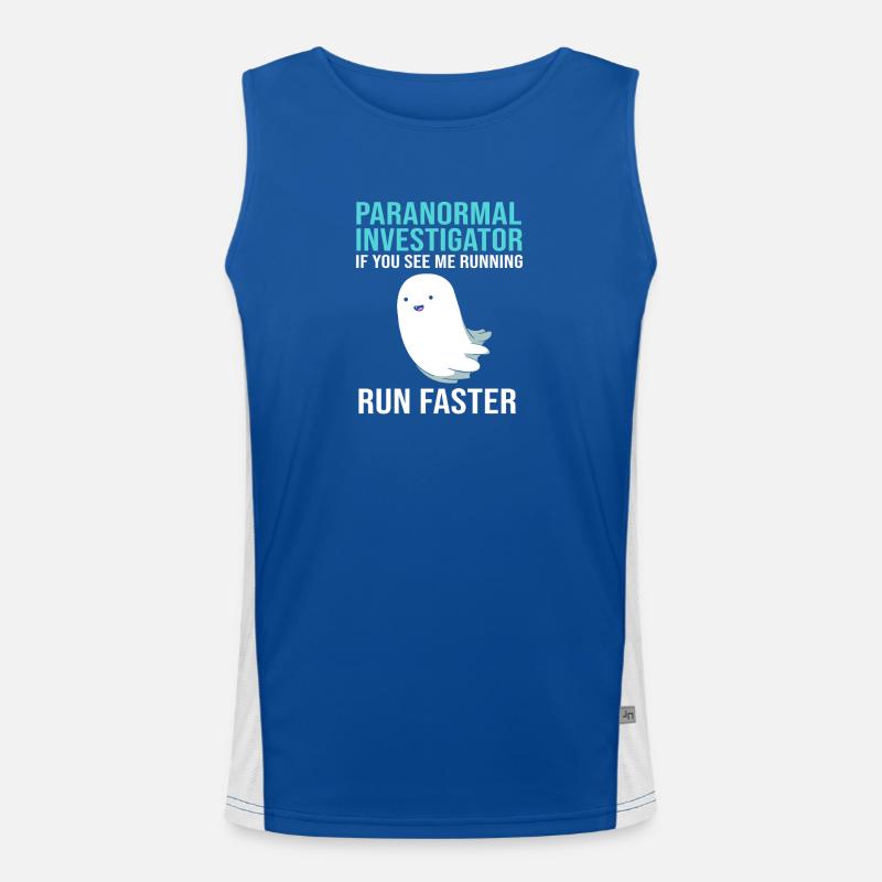 Paranormal Ghost Ghost Ghost Spooky - Men's Functional Contrast Tank Top - royal/white